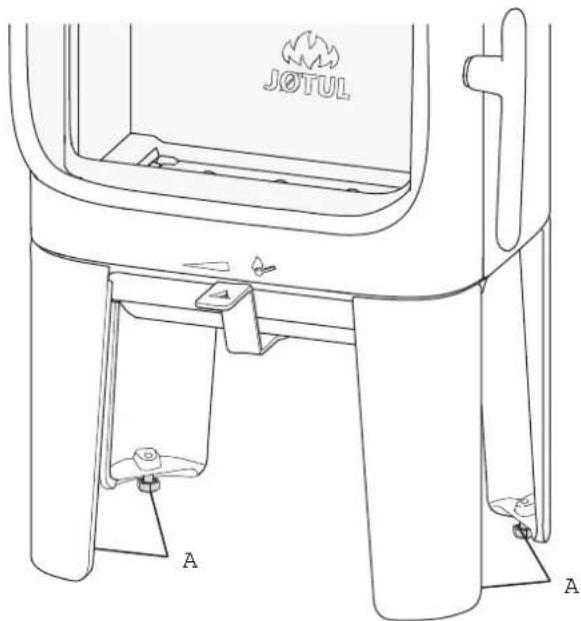 Jøtul F 105 LL - Avant l'installation - Jøtul F 105 avec pieds - 2
