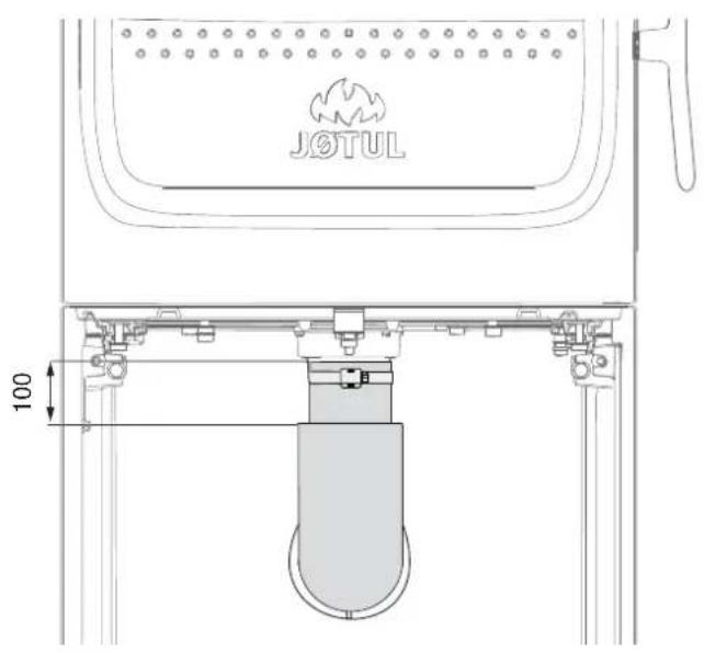 Jøtul F 105 LL - Externe luchtaansluiting via de basis Via een achteruitlaat - 1