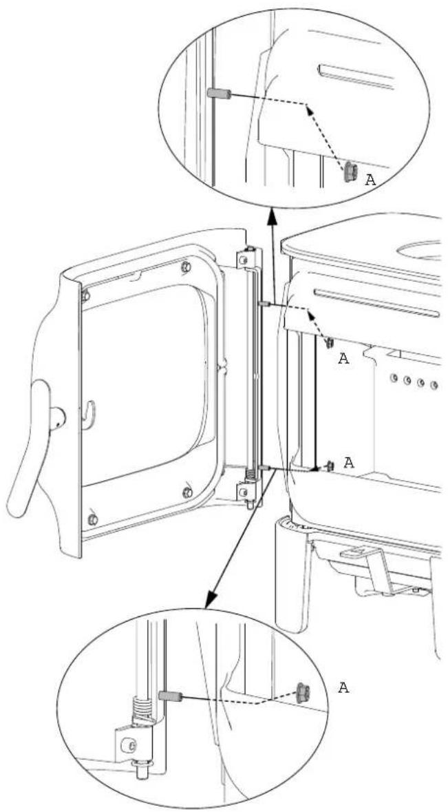 Jøtul F 105 LL - Sostituzione del vetro e delle guarnizioni nella porta - 2