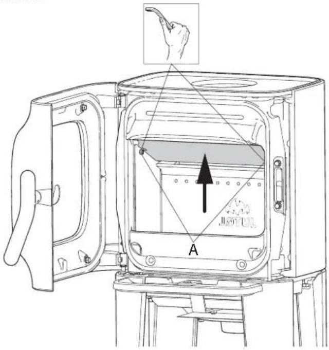 Jøtul F 105 LL - Rauchgasrohr bei Abzug an der Rückseite anbringen - 1