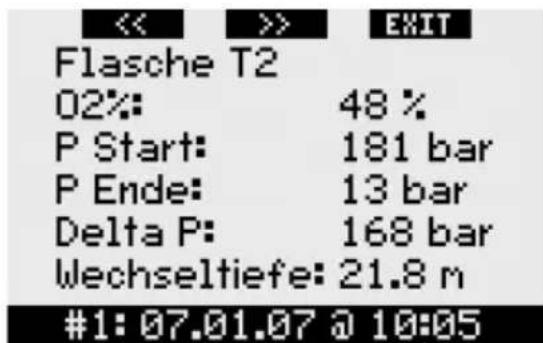 UWATEC Galileo Luna - Logbuch bei Tauchgängen mit mehr als einem Gasgemisch - 1