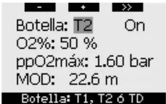 UWATEC Galileo Luna - Configuración de la concentración de oxigeno en inmersiones con más de una mezcla gaseosa - 1