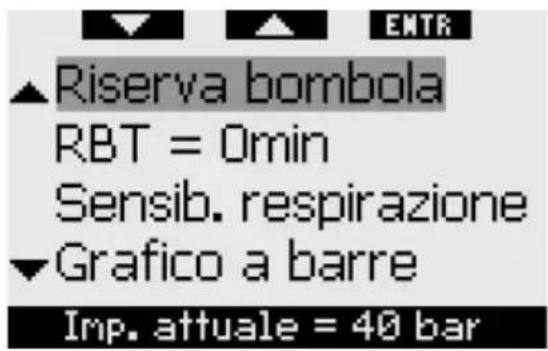 UWATEC Galileo Luna - RBT = Omin nel menu Monitoraggio gas - 1