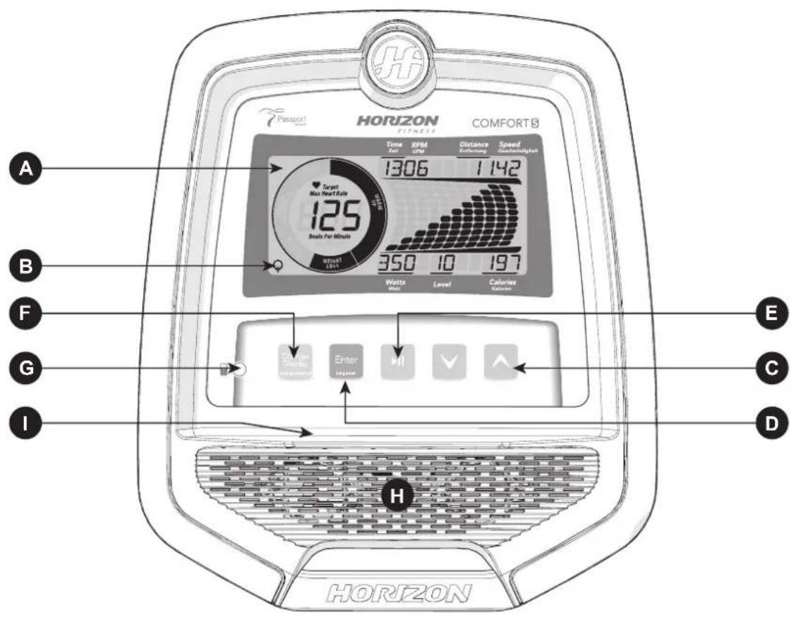 Horizon Fitness Comfort 8i - Comfort 3 mode d'emploi de la console - 3