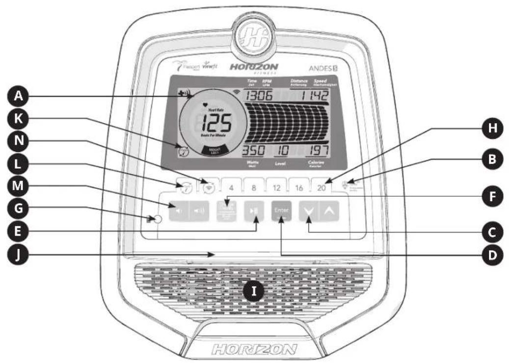 Horizon Fitness ANDES 7i - ANDES 3: DE CONSOLE GEBRUIKEN - 3