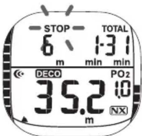 Scubapro Xtender - Information shown on the display - 2