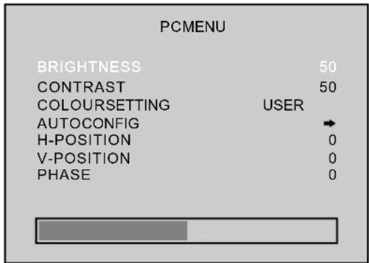 VESTEL 1530 - Options de menu PC - 1