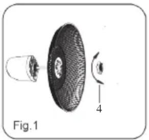 DOMO DO8140 - FIJACIÓN DE LA PARRILLA Y DE LAS ASPAS DEL VENTILADOR - 1