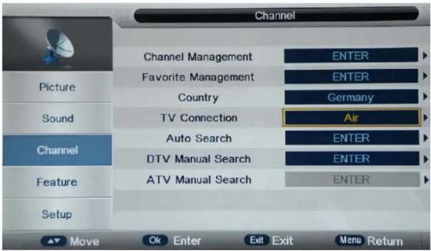 Axxion ADVL2458 - Menu Chaines (en mode ATV/DTV) - 1