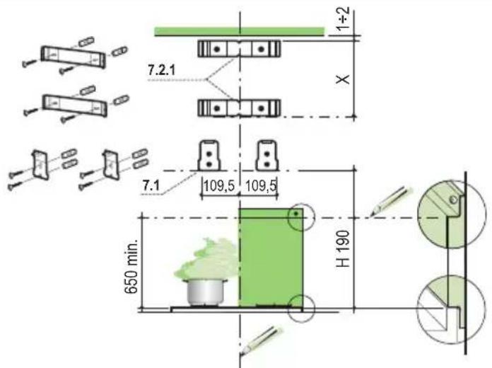FALCON LEIHDC90SCEU - Bohren der Befestigungslöcher und Fixieren der Befestigungsbügel - 1