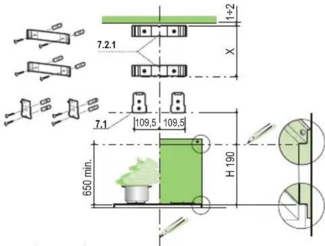 FALCON LEIHDC90BBEU - Boren van gaten in de wand en bevestiging van de beugels - 1