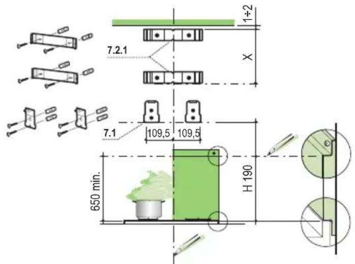 FALCON LEIHDC120SCEU - Bohren der Befestigungslöcher und Fixieren der Befestigungsbügel - 1
