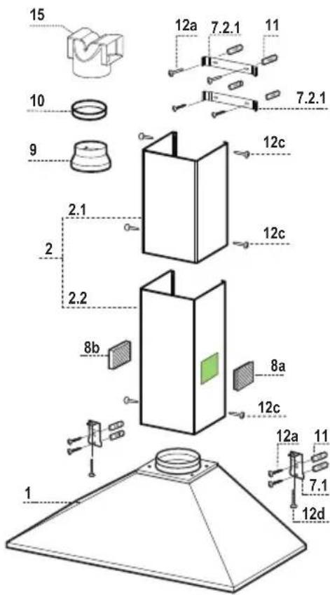 FALCON LEIHDC120SCEU - Réf. Q.té Composants pour l'installation - 1
