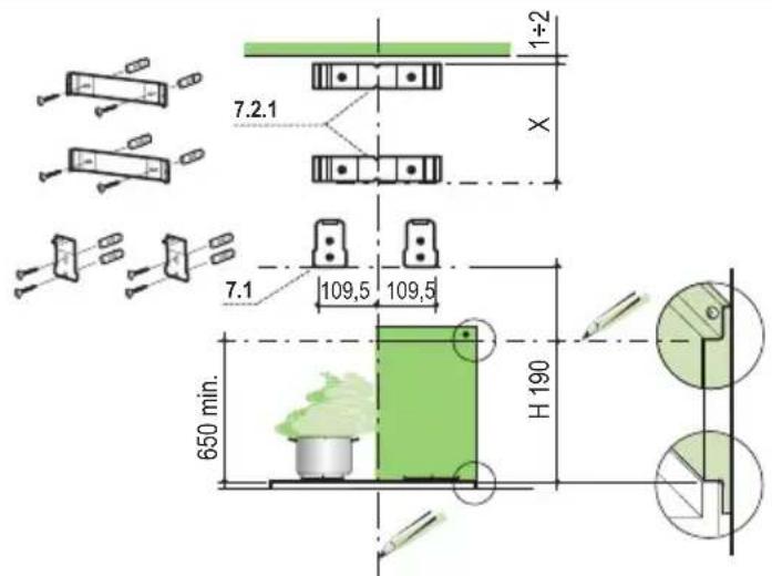 FALCON FALHDC90CYC - Bohren der Befestigungslöcher und Fixieren der Befestigungsbügel - 1