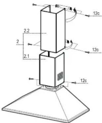 FALCON FALHDC90BB - Unterer Kaminteil - 1
