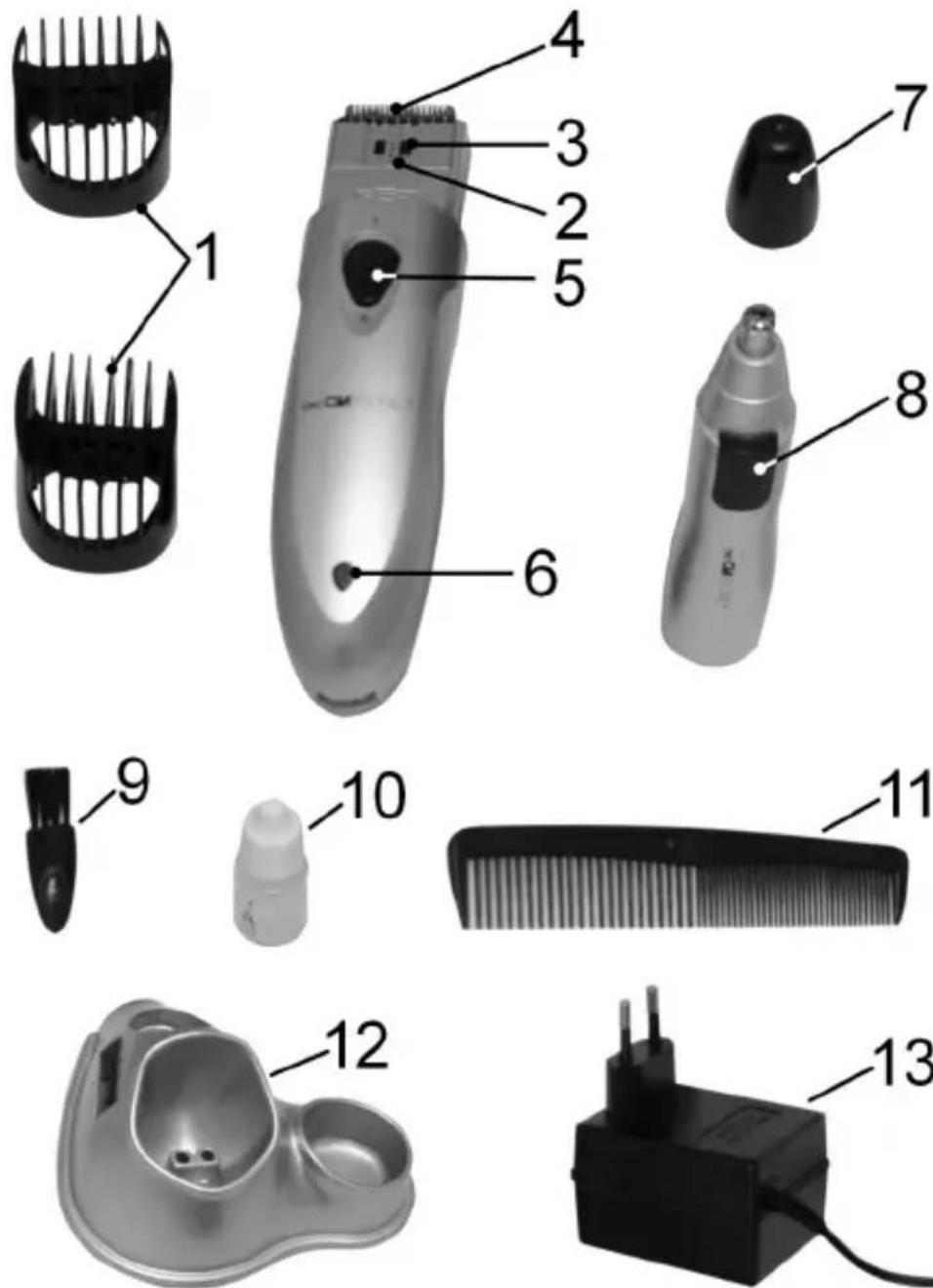 CLATRONIC HSM 2697 NE SET - Übersicht der Bedienelemente - 1