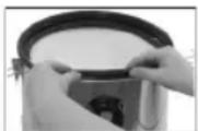 CLATRONIC BS 1285 - Inserimento del filtro permanente (soltanto per aspirazione a secco) - 1