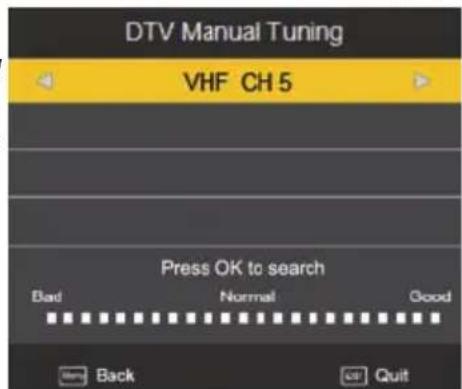 XORO HTC 2233HD - DTV Manual Tuning - 1