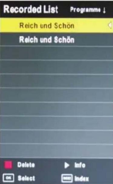 XORO HTC 2233HD - Information about a recorded file - 2