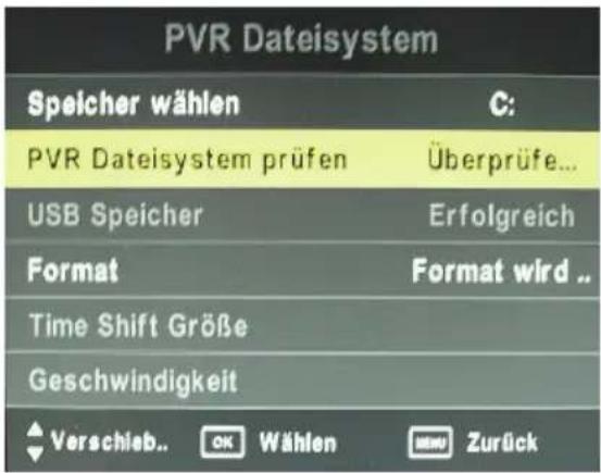 XORO HTC 2232D - PVR Dateisystem überprüfen - 2