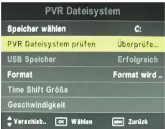 XORO HTC 2232D - Vérifier le système de fichiers PVR - 1
