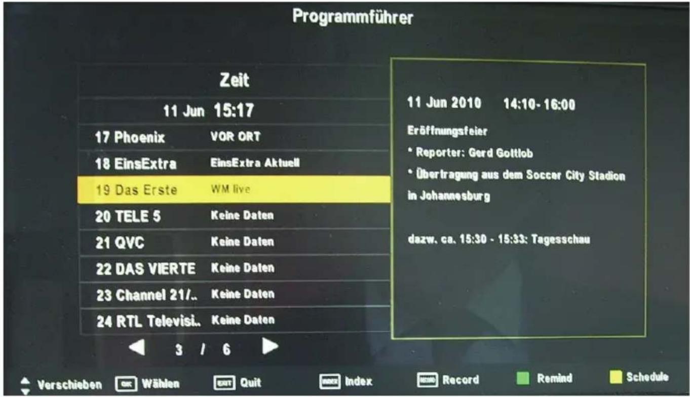 XORO HTC 2232D - Guide électronique des programmes (EPG) - 1