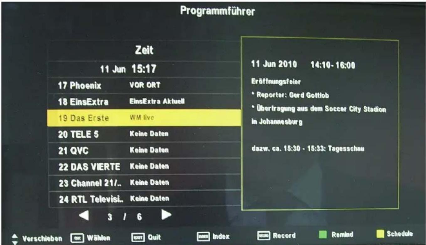 XORO HTC 2232D - Elektronischer Programmführer (EPG) - 1