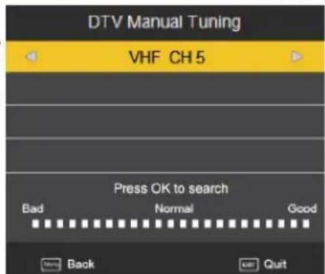 XORO HTC 2232D - DTV Manual Tuning - 1