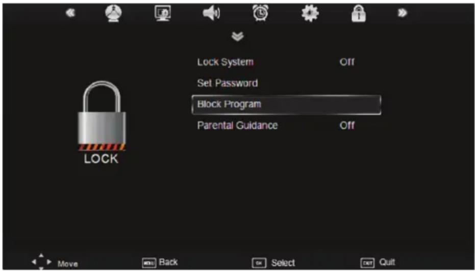 XORO HTC 2232D - Sperren Menu - 1