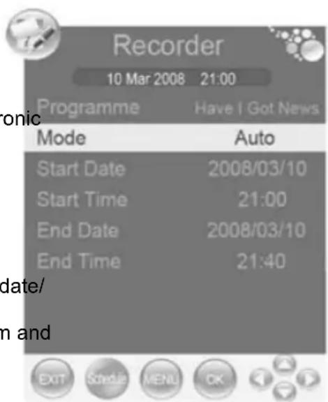 XORO HTC 2228D - Schedule Recording by EPG - 1