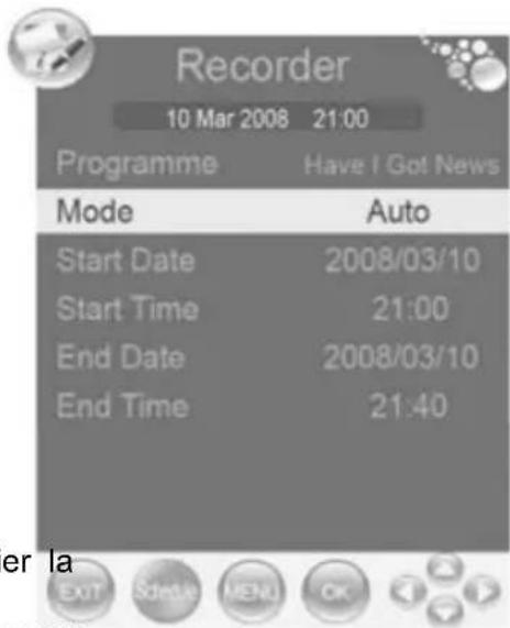 XORO HTC 2228D - Programmation d'enregistrement par le guide - 1