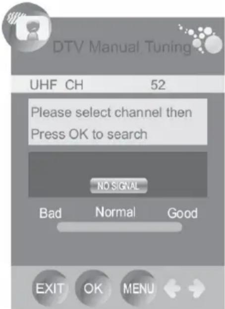 XORO HTC 1526D - DTV Manual Tuning (PyuHou nouck uΦpoebix KaHaNoe) - 1