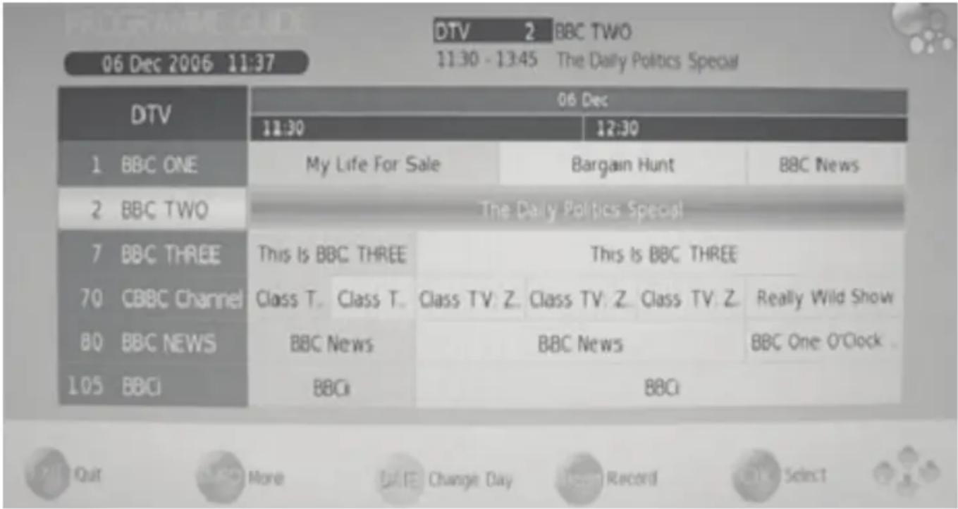 XORO HTL 2231D - Guide électronique des programmes (EPG) - 1