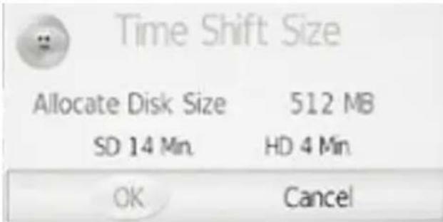 XORO HTL 2231D - Taille du Time Shift (contrôle du direct) - 1