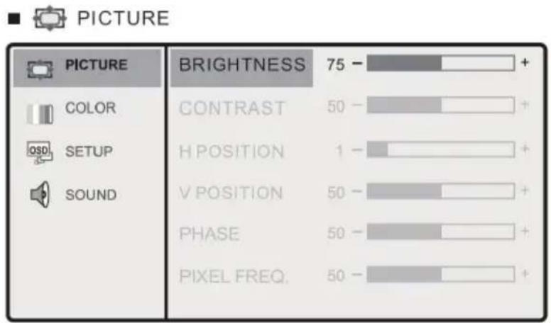 Camos TM1710D - Menu d'image - 2
