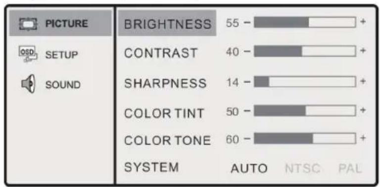 Camos TM1710D - Menu d'image - 3