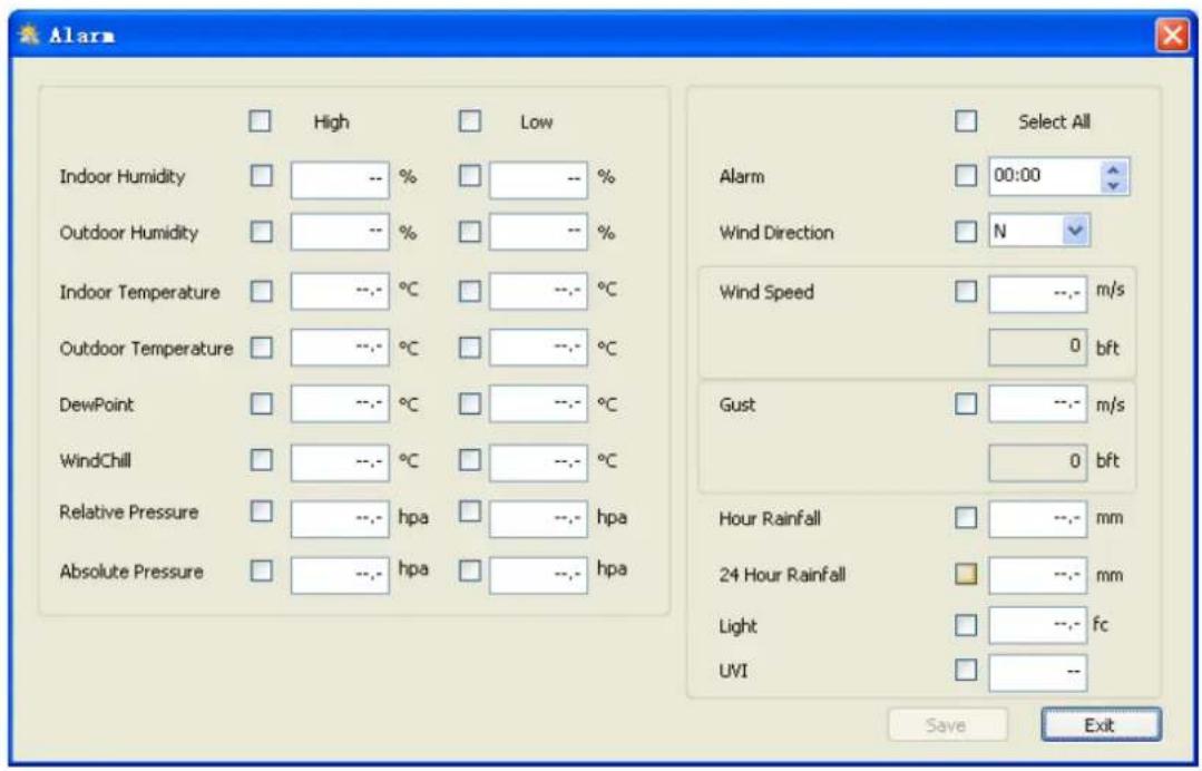 VELLEMAN WS3080 - Definições do Sistema de alarme - 2