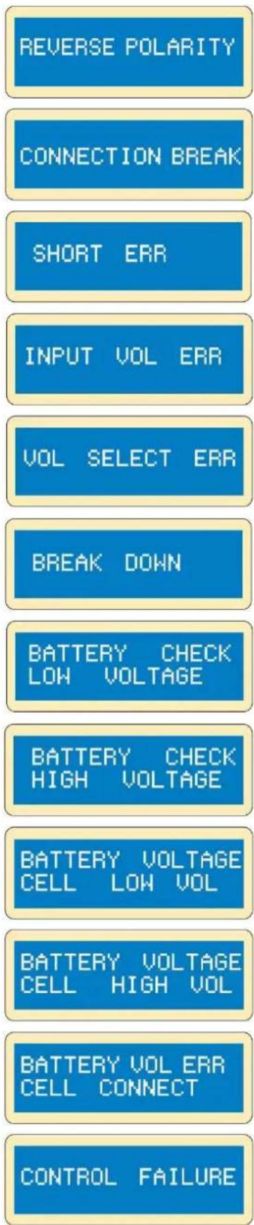 VELLEMAN VLE8 - Warn- und Fehlermeldungen - 1