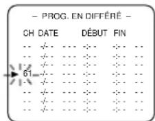 SYLVANIA 6313CCB - Sélectionnez le menu PROG. EN DIFFÉRÉ - 2