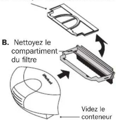 IROBOT Roomba 415 - Nettoyez le compartment du filtré de Roomba - 1