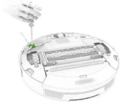 IROBOT Roomba 900 - Nettoyage de la roulette avant du Roomba : Nettoyage de la brosse latérale du Roomba : - 2