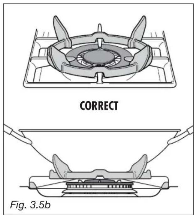 M-SYSTEM MFTD96IX - CORRECT USE OF TRIPLE-RING BURNER (Fig. 3.5a - 3.5b) - 2