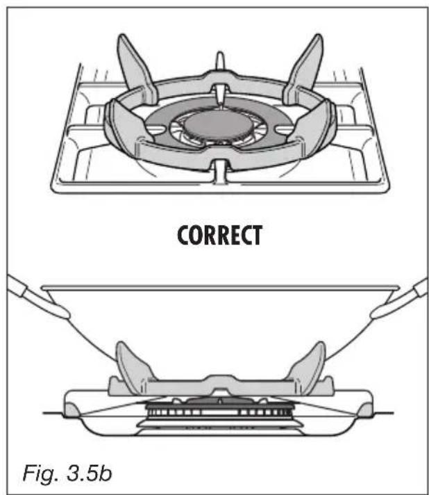 M-SYSTEM MFTD106 - CORRECT USE OF TRIPLE-RING BURNER (Fig. 3.5a - 3.5b) - 2