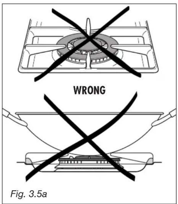 M-SYSTEM MFTD106 - CORRECT USE OF TRIPLE-RING BURNER (Fig. 3.5a - 3.5b) - 1