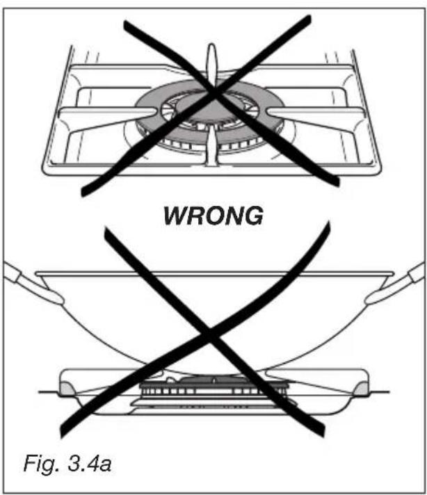 M-SYSTEM MFT96 - CORRECT USE OF TRIPLE-RING BURNER (Fig. 3.4a - 3.4b) - 1