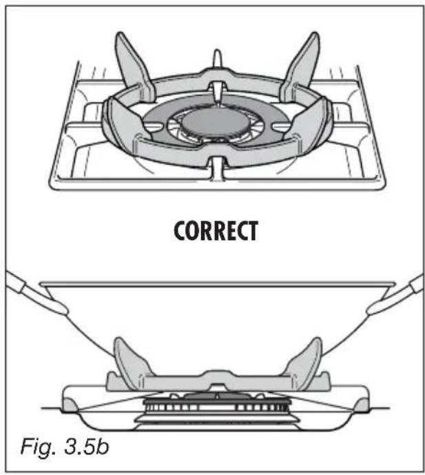 M-SYSTEM MFT106IX - CORRECT USE OF TRIPLE-RING BURNER (Fig. 3.5a - 3.5b) - 2