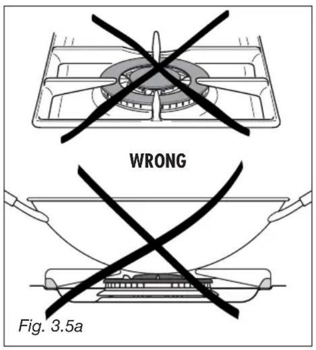 M-SYSTEM MFT106IX - CORRECT USE OF TRIPLE-RING BURNER (Fig. 3.5a - 3.5b) - 1