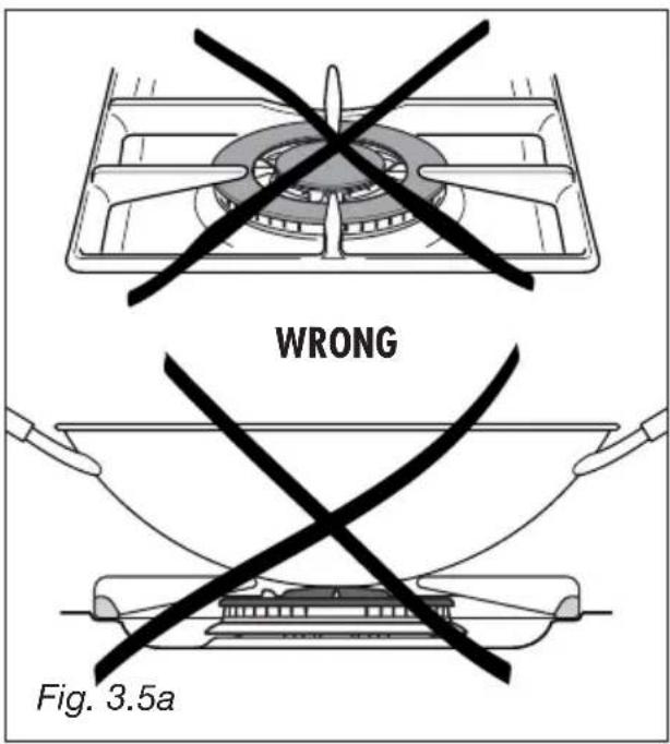 M-SYSTEM MF64IX - CORRECT USE OF TRIPLE-RING BURNER (Fig. 3.5a - 3.5b) - 1