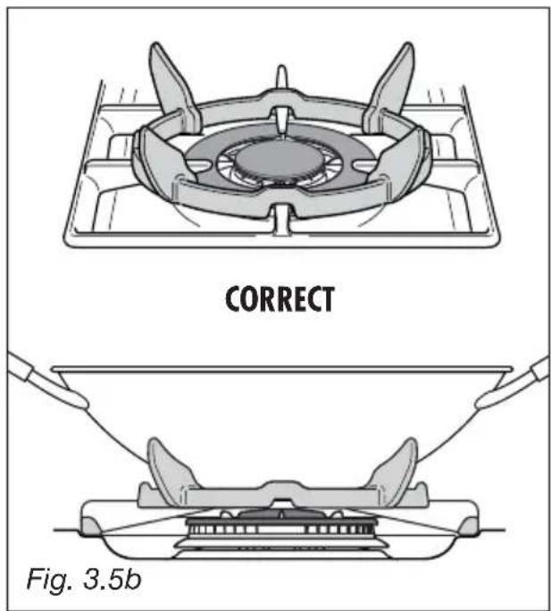 M-SYSTEM MF64IX - CORRECT USE OF TRIPLE-RING BURNER (Fig. 3.5a - 3.5b) - 2