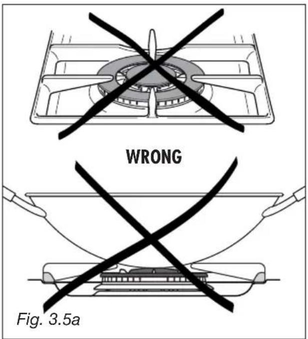 M-SYSTEM MF106 - CORRECT USE OF TRIPLE-RING BURNER (Fig. 3.5a - 3.5b) - 1